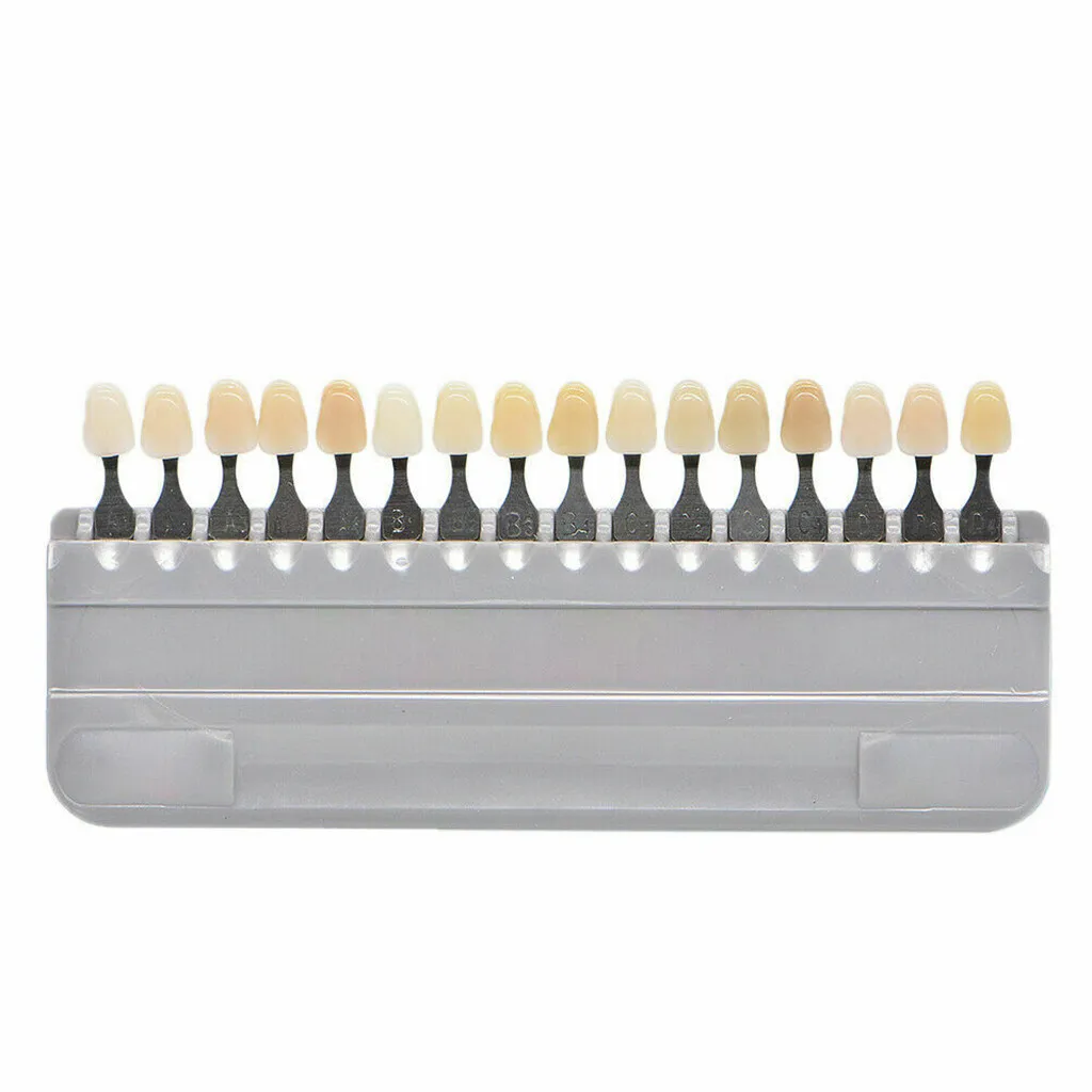 Dental Porcelain Teeth color tooth model Oral Dental Pan Classical Tooth color card 16Color shade guide porcelain teeth