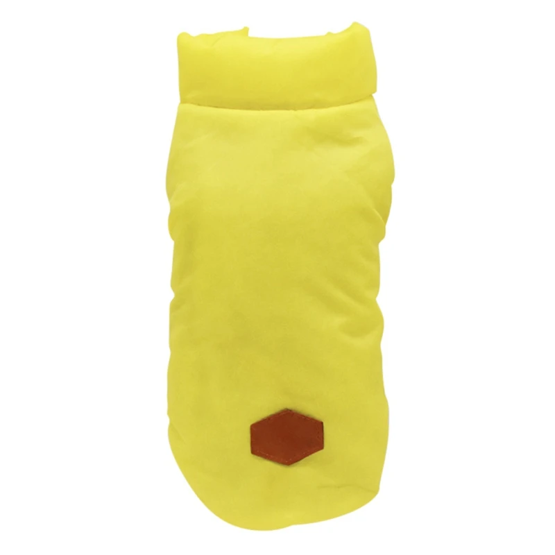 Теплое пальто для домашних животных зимняя одежда для щенков утепленный жилет костюм Чихуахуа Тедди собака однотонная блузка для маленьких собак - Цвет: Цвет: желтый