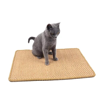 

Scratching Mat Natural Premium Woven Sisal Cat Mat Cat Cat Scratch Post Wall Sticker Anti Slip Cat Scratcher Pad for Carpet Sofa