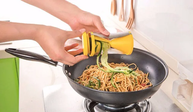 Zucchini Spaghetti Maker Best Spiraler Spiralizer Noodle Zoodler Fettuccine  Pasta Hand Slicer