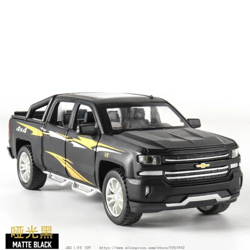 1:32 HX CHEVROLET пикап грузовик игрушка автомобиль металлические Игрушки Diecasts& Toy транспортные средства модель автомобиля высокая Игрушечная машина игрушки для детей - Цвет: Черный