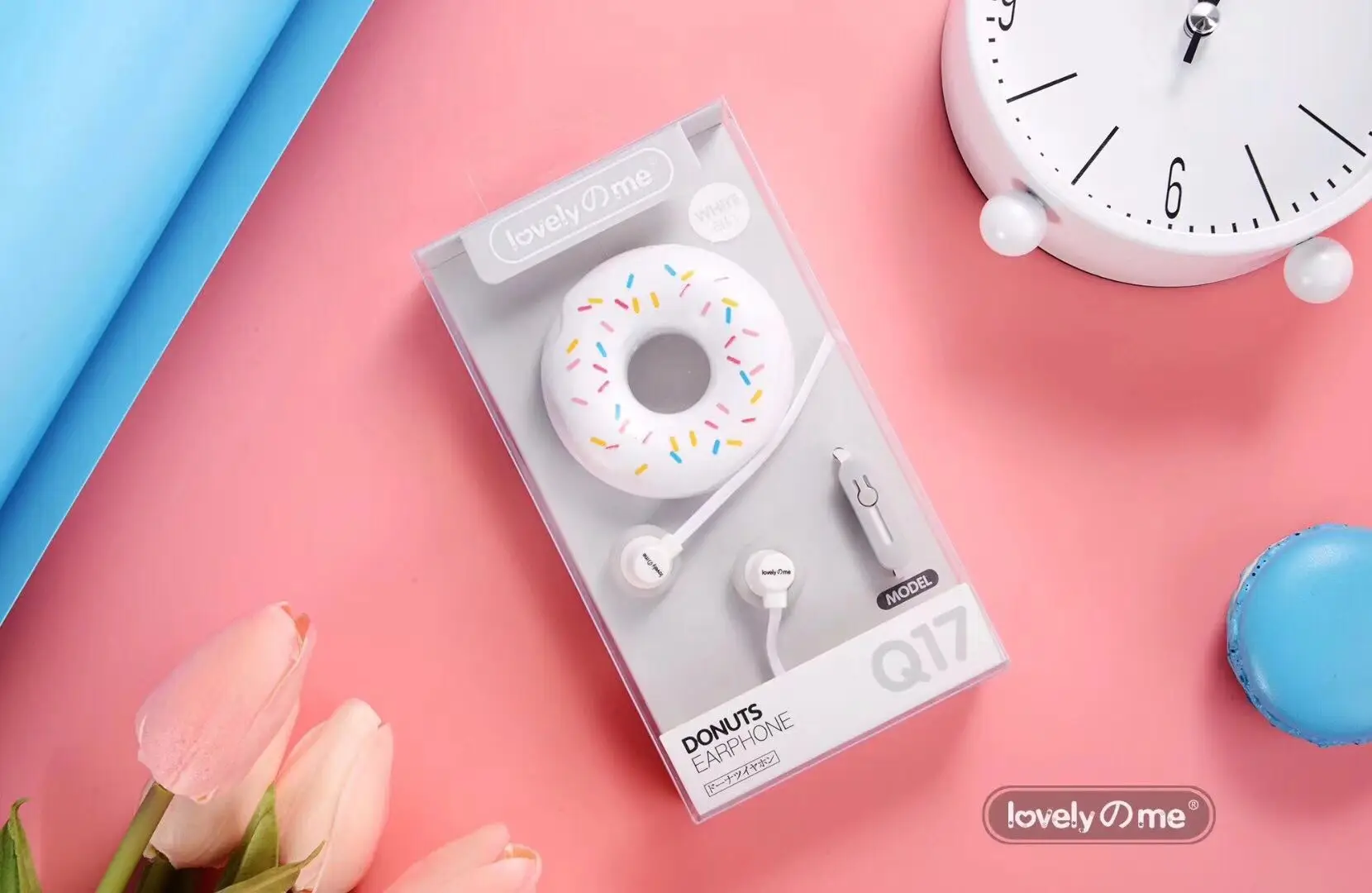 Macarons пончик 3,5 мм в уши милые наушники мультфильм наушники Q17 белый/розовый/зеленый/синий/черный/мятно-зеленый портативный наушник