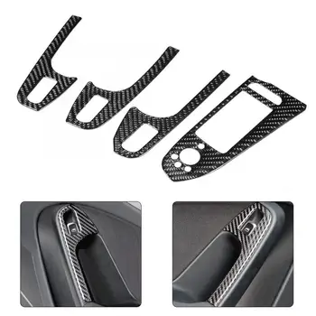 

Carbon Fiber Door Window Lift Panel Button Frame Trim Sticker Fit for Audi A4 B8 A5 Q5 Car Accessories Interior