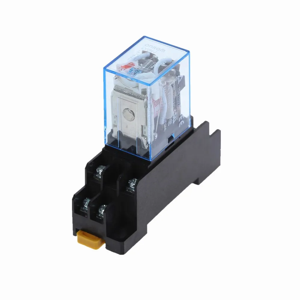 

LY2N-J relay 12V 24V / AC 110V 220V coil high quality general purpose DPDT micro mini relay with socket base holder