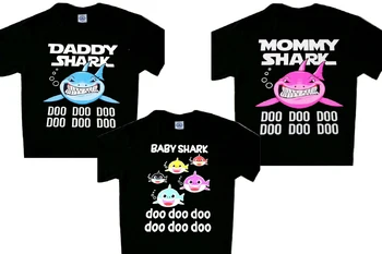 

Daddy and Mommy and Baby Family Shark T-Shirt Family Matching Outfits Gift Mom and Dad and Children Shark Family T-shirt