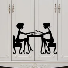 Пересечение границы стиль 8470 красивая декоративная живопись креативная оптимизация Маникюр два девушки магазин ПВХ наклейки на стену Cust