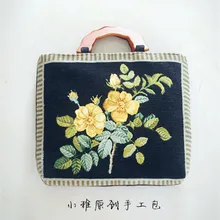 Кашемировые винтажные женские сумки ручной работы с цветочной вышивкой и кружевами, уникальный дизайн, деревянные французские сумки