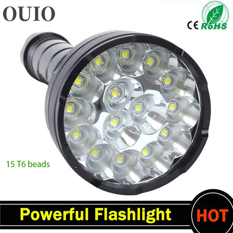 

Powerful LED Flashlight Brightest Lumens Lanterna led linternas Torch 15 x XM-T6 LED Waterproof Super Bright LED Flashlight