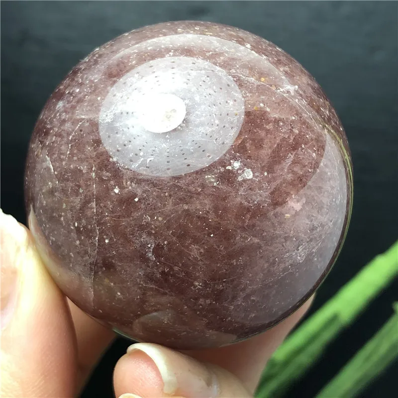 45mm Полированный натуральный клубничный хрустальный камень мяч исцеление - Цвет: 45mm