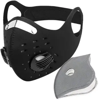 

Bike Windproof Face Mask with PM2.5 Filter Neoprene Mesh Cycling Half Facemask for Outdoor Sports