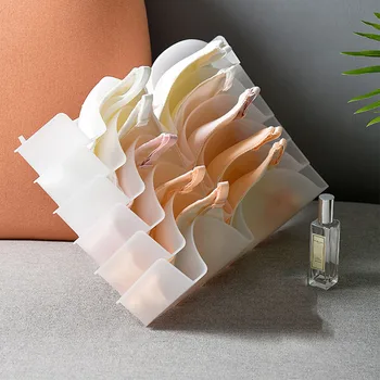 

6pcs Bra Storage Box Bra Box Closet Underwear Organizer Drawer Divider Plastic Bras Underwear MDJ998