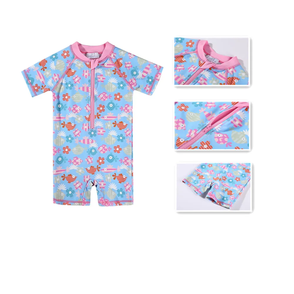 Costumi Da Bagno Monopezzo Costumi Da Bagno A Maniche Corte Costumi Da Bagno Per Bambina Upf 50 + Costumi Da Bagno Stampati Carini Upf50 + Tuta Da Sol