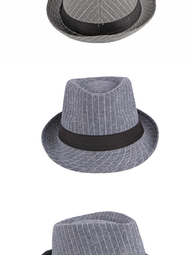 HT2902 Fedoras, новинка, весна-осень, шляпа для женщин и мужчин, винтажная полосатая шляпа Fedora, повседневная, с коротким козырьком, Дерби, Трилби, джазовые головные уборы для мужчин и женщин