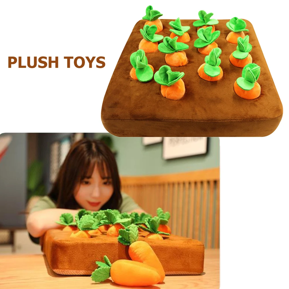 Pulling Up Carrots Plush Toy Pet Dog Chew Toys Stuffed Vegetable Fruits Doll Parentchild