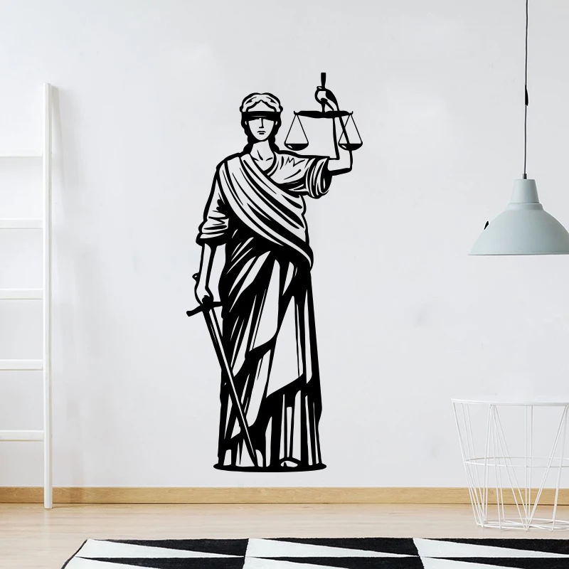 Themis греческой богини юстиции стены Стикеры Спальня Гостиная Themis Бог ЮС настенные виниловые декоративные наклейки