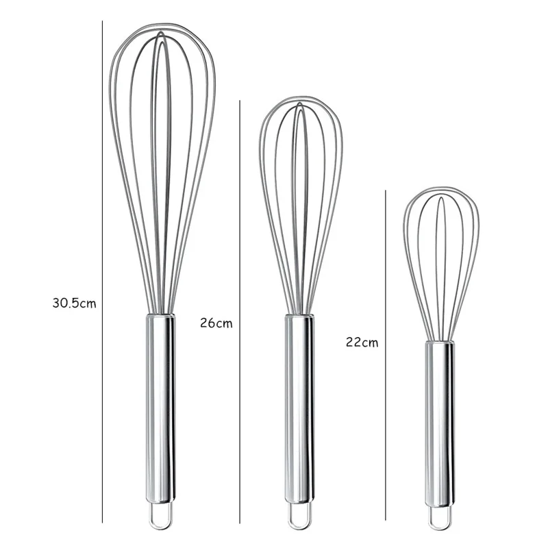 3 Pcs Large Small Metal Mini Whisk Sets, Stainless Steel Egg Wire Tiny  Whisks For Cooking Baking, Professional Whisking Wisk Kitchen Tool Utensil,  Bea