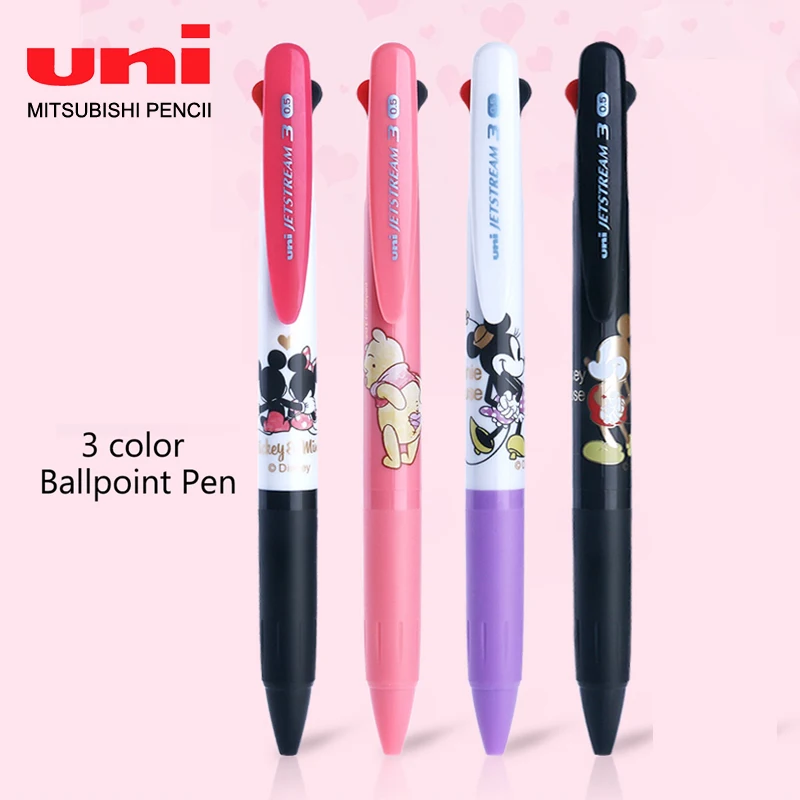Uni Tri-Color Ballpoint Pen Multi-Purpose Pen SXE3-504D Limited Edition Cartoon Oil 0.5mm