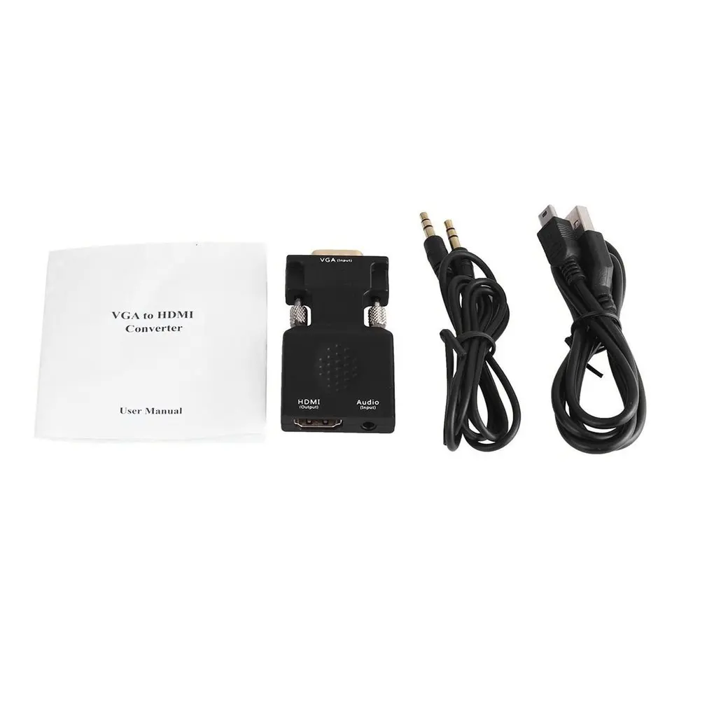 Преобразователь из VGA в HDMI HD Plug and Play с аудио VGA2HDMI AV видео кабель адаптер для ПК ноутбука для монитора ТВ