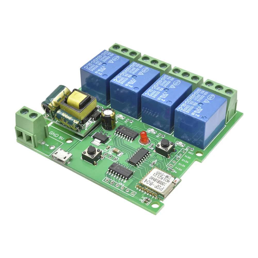 AC 220V 4 CH 4CH 4-канальный беспроводной WIFI релейный модуль переключатель 4-полосное