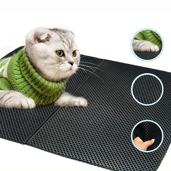 

Foldable Pet Cat Litter Mat Trapping Mat Double LayerWaterproof Urine Proof Trapper Mat Catcher Clean Pad Cats Accessories