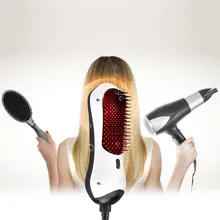 2 в 1 инфракрасная Расческа для горячего воздуха+ фен и стайлер волумайзер инструмент для укладки волос мини прямая расческа