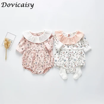 

2020 New Baby Bodysuit long sleeve floral Girl Little Flower Baby Collar One Piece Creeper Newborn Baby Girl Clothes