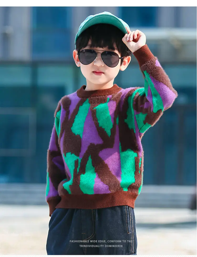 Baby Sweater For Boy Elegant Colorful Knitted Kids Clothes Boys Autumn Sweater Teenagers Winter Clothes For Children Knittwear