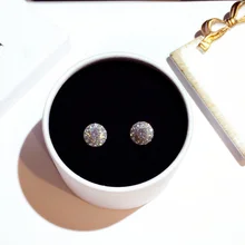 Роскошные Кристальные полые серьги-гвоздики с шариками, известный дизайн, стразы серебряного цвета, серьги для женщин, модные ювелирные изделия