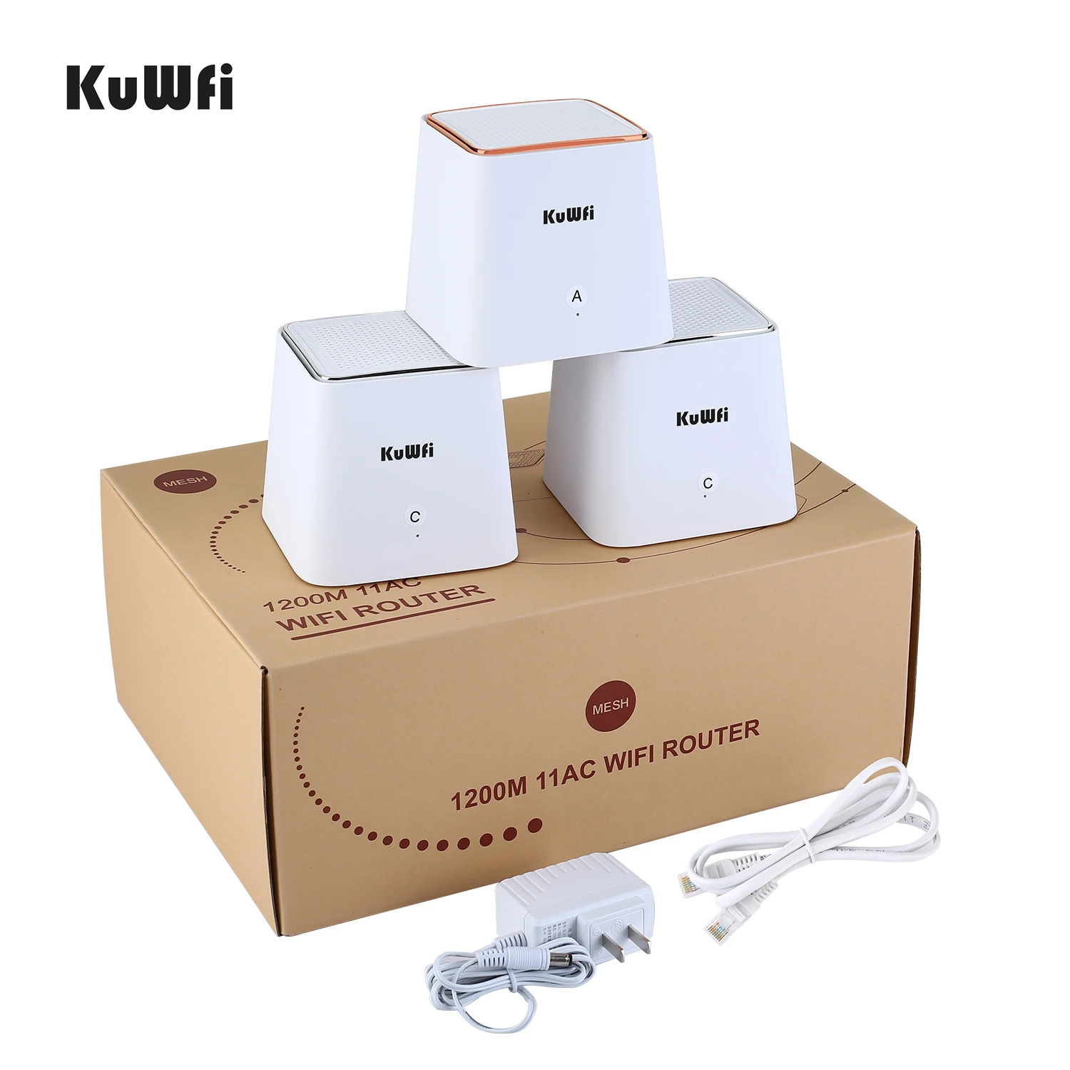 KuWFi Lưới WiFi Router 2.4G 5G AC1200 Kép Cả Nhà Lưới Hệ Thống WiFi Không Dây Cầu Repeater WiFi nhiều Vùng Phủ Sóng