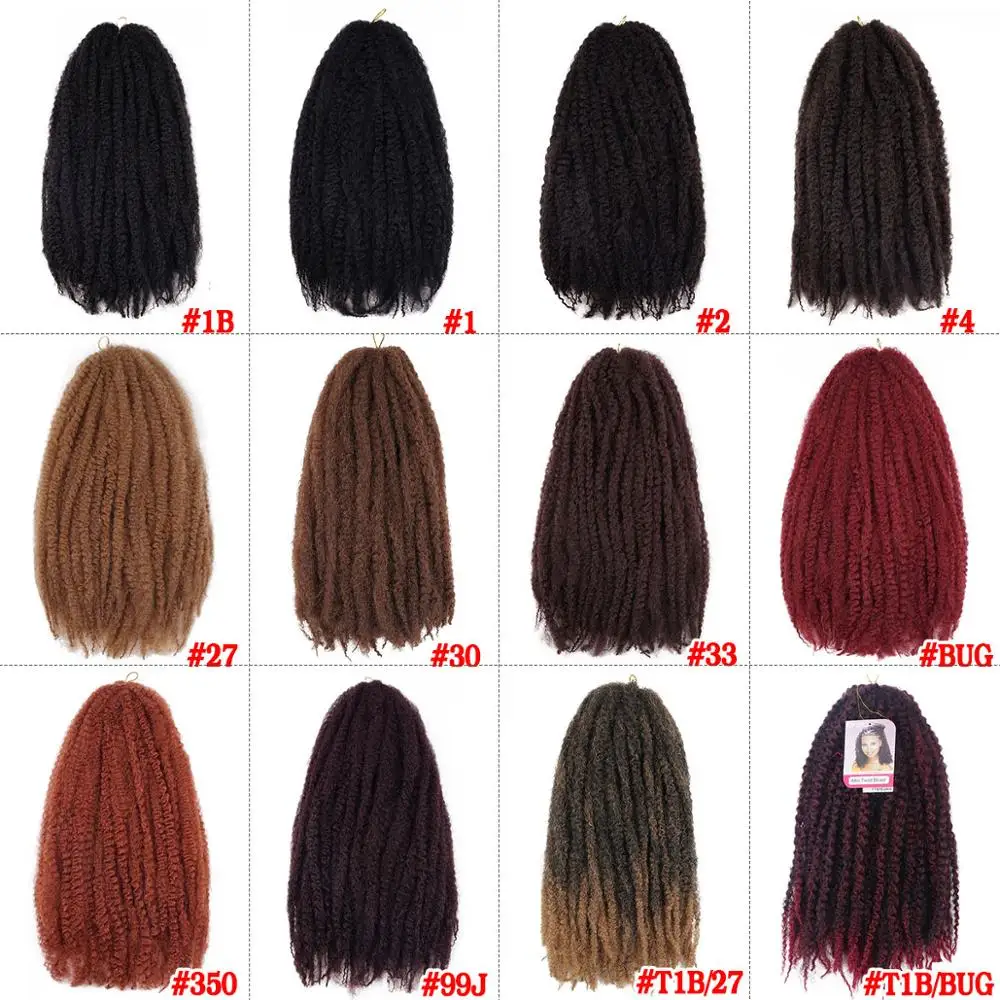 Afro Marley Braids Kinky Curly Synthetic Hair Ombre T1B Bug Crochet Braids Jumbo High Temperature Fiber Hair For Black Women