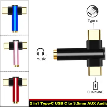 

2 in1 Type C to 3.5mm Charger Headphone Audio Jack USB-C Charger Adapter