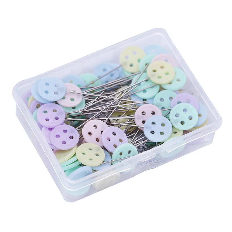 50pcs/box Dressmaking Pins Embroidery Patchwork Pins DIY Handmade Sewing Patchwork Pins Big Head Pins Sewing Tool Needle Arts