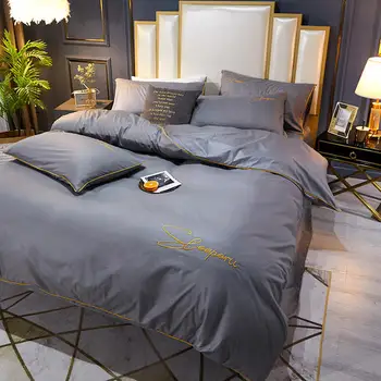 

3/4 ps Duvet Cover Sets Pure Color Quilt Cover Single Double Queen King Bedding Set Pillowcase Kids Comforter Cover Bed Sheet