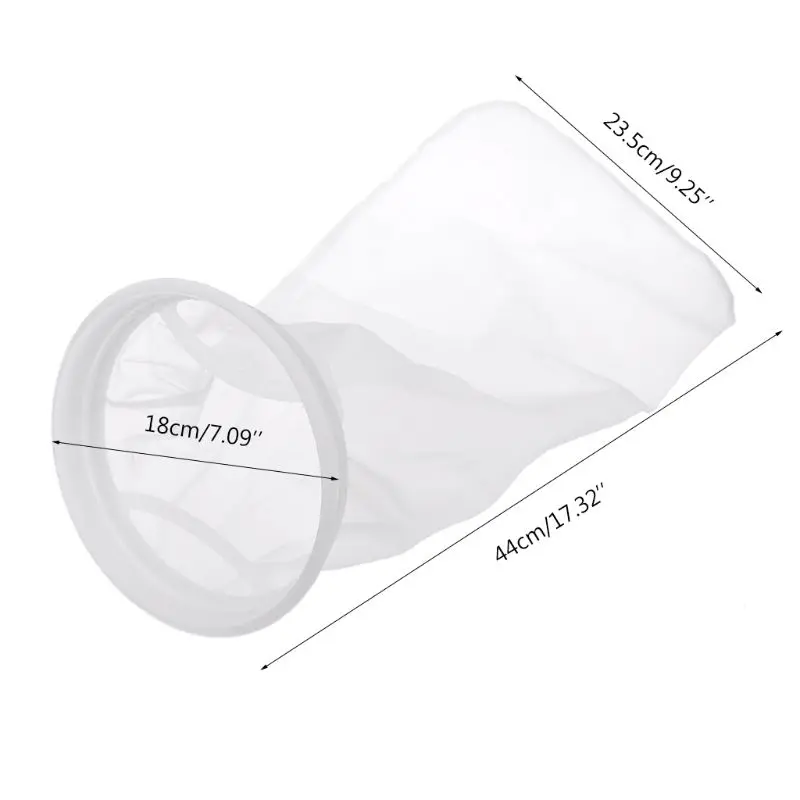 Nylon Mesh Filter Sock Bag aquarium filter bag Aquarium Marine Sump Fish Tank 200 Micron Replacement Bag