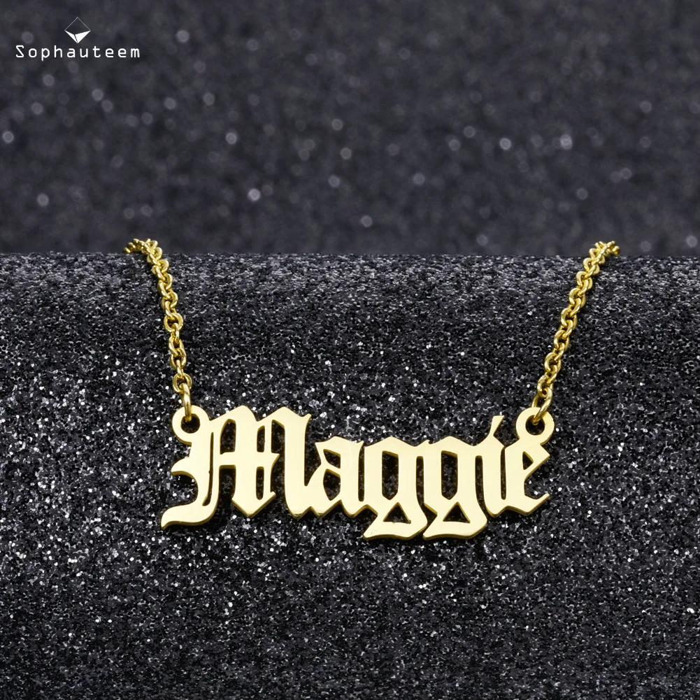 

Customized Name Necklace Custom Nameplate Pendant Jewelry Letter number Chokers Necklaces Child Friend Wedding Anniversary Gift