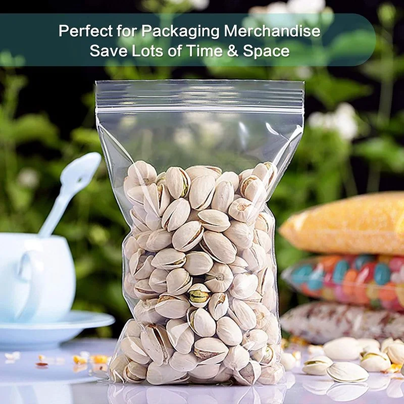 100/300/500Pcs/pack Resealable Plastic Zip Lock Bags Clear Poly Zip lock Bag Food Storage Reclosable Vacuum Fresh Organize Bag
