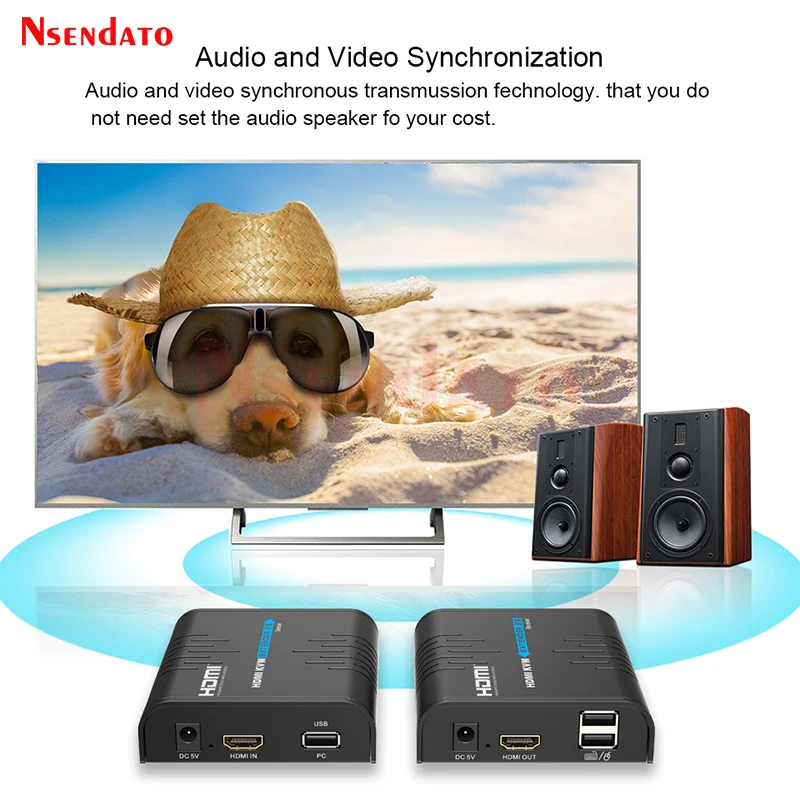 Transmissor de Vídeo e Receptor Interruptor do Rato 120m sem Fio Hdmi Extensor 1080p 60hz Usb2.0 Partilha Teclado Kvm Usb Rj45 - Image 2