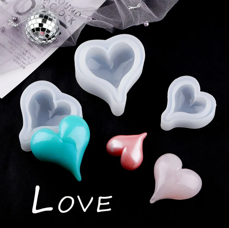 Clear Love Heart Shape Silicone Resin Liquid Mold New Crystal Cake Molds DIY Candle Making Tool Heart Soap Mold