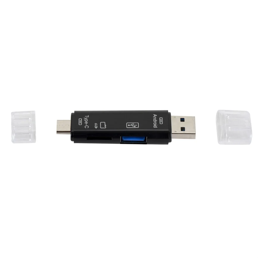 Grwibeou Type C & Micro USB & USB 3 In 1 High-speed Universal OTG TF Card Reader for Android Phone Computer Extension Headers card reader