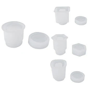 

DIY Crystal Epoxy Mold Bottle Storage Bottle Storage Sealed Jar with Lid Storage Silicone Mold