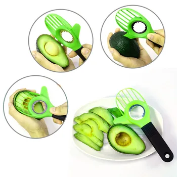 

3 In 1 Avocado Slicer Peeler Cutter Tools Shea Corer Butter Fruit Peeler Pulp Separator Plastic Knife Kitchen Vegetable Tools