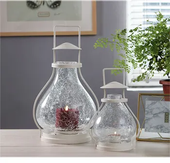 

White Modern Simple Candle Holder Hanging Glass Romantic Creative Candlestick Bedroom Bougeoir Cristal Metal Decoration MM60ZT