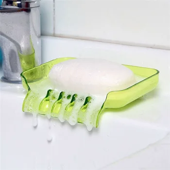 

Waterfall Soap Holder Non Slip Soap Box Toilet Shower Tray Draining Rack Bathroom Gadgets Kitchen Sink Sponge Holder