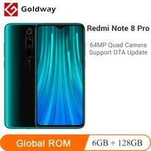 Смартфон Xiaomi Redmi Note 8 Pro с глобальной прошивкой, 6 ГБ, 128 ГБ, 64 мп, четыре камеры MTK Helio G90T, четыре ядра, 6,53 дюйма, 4500 мАч, аккумулятор NFC