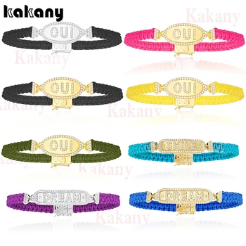 

Kakany High Quality New Fashion European and American Pure Green Inlaid Zircon Multicolor Woven Bracelet Simple Ornament