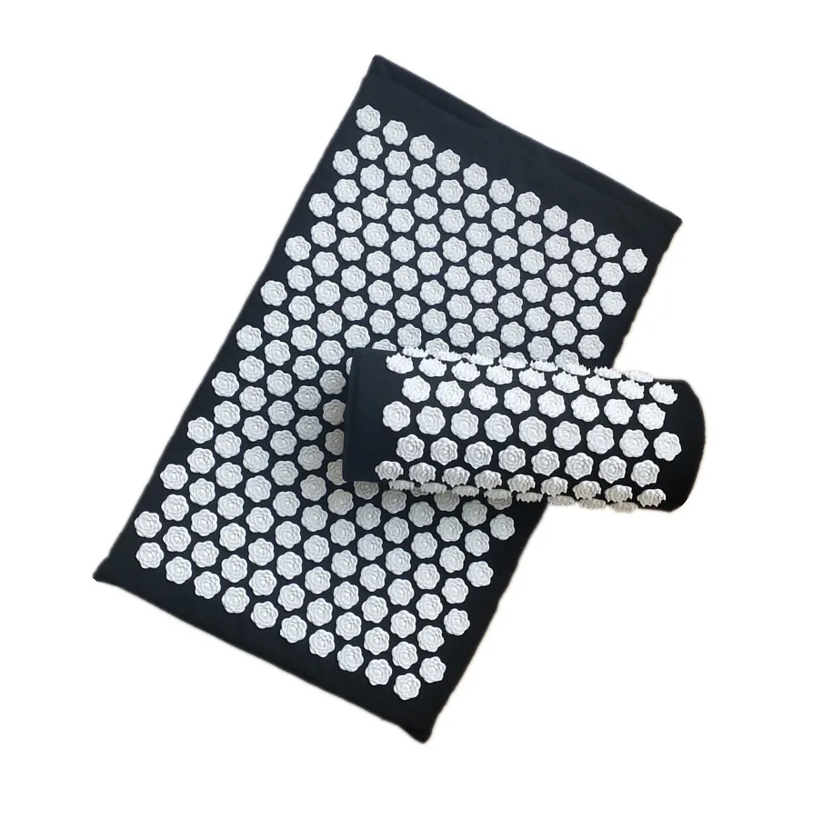 BLACK Инструмент для ухода за ногами lotus spike Acupressure Подушка с/подушка коврик для иглоукалывания ног тела боли инструмент - Цвет: BLACK