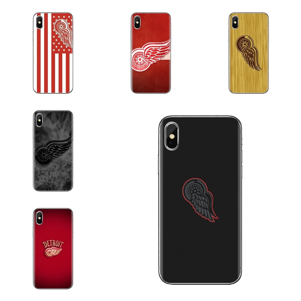 IC Hockey Detroit Red Wings логотип США силиконовые чехлы для LG Spirit Motorola Moto X4 E4 E5 G5 G5S G6 Z Z2 Z3 G2 G3 C