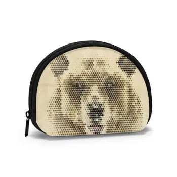 

Women's Wallet Short Women Coin Purse Fashion Wallets For Woman Card Holder Small Ladies Wallet Female Vintage Geometric Bear
