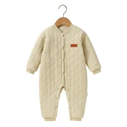 Kids Baby Warm Cotton Jumpsuits Winter Boys Girls Thick Soft Rompers Classic and Simple Style Playsuits