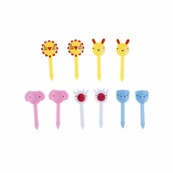 

10pcs/pack Cartoon Food Fork Fruit Pick Sign Bento Lunches Party Decor Vegetable Tableware Dinnerware New Arrival Mini Animal